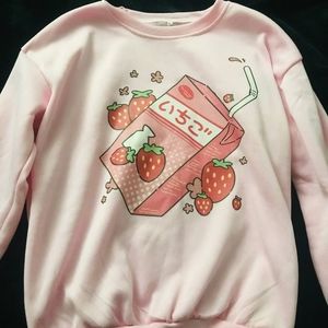 Cute Japanese Strawberry Milk Sweater